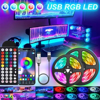 1-30 m LED Strip Světlo 5V USB Bluetooth 5050 RGB LED Světlo Flexibilní Lampa Pásky, Pásky Pro Vánoční Dekorace Pokoje TV Podsvícení Obrázek