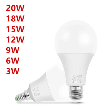 5KS LED lampa E14 E27 AC 220V LED žárovka Světlo Reflektor LED Stolní lampa 3W 6W 9W 12W 15W 18W 20W 50W 80W 100W 150W 200W Lampara Obrázek