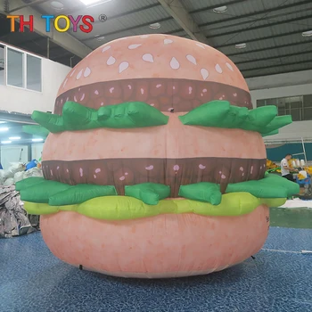 Doprava zdarma 5mH Reklamní Nafukovací Hamburg Balón Obří Hamburger Fast Food Model s Dmychadlem Obrázek
