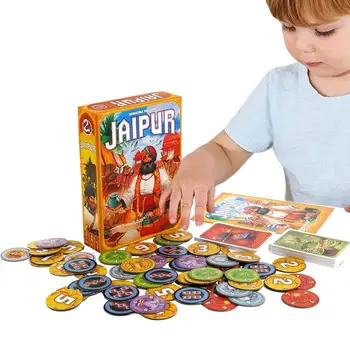 Jaipur Rodinná Strategická Hra, Jaipur Dva-přehrávač Obchodní Hra Přenosný Dvou-Přehrávač Obchodní Hra Vánoční Dárek Pro Děti Chlapci Dívky Obrázek