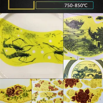 Keramika Nástroj Umění Glazurou Barva Květina Přenosu Papíru Rose Gold DIY Keramické Omalovánky Pečené Porcelán Vysoké Teploty Obtisky Obrázek
