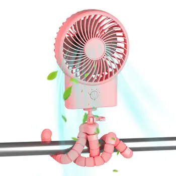Kočárek Deformace Ventilátor Ruční Ventilátor Pro Děti Chobotnice Mini Klip Ventilátor Deformace Držák USB Nabíjecí Přenosný Ventilátor Pro Auto Obrázek