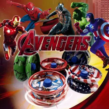 Marvel Iron Man, Kapitán Amerika Spiderman anime periferní kreslený rotující efektní kovové yo-yo hračky pro děti, dárky velkoobchod Obrázek