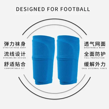 Muži Rukávy S Fotbalem Stráž Profesionální Sada Gear Dospělé Štíty Legging Ponožky Ochranné Kapsy Shinguard Shin Fotbal Děti Obrázek
