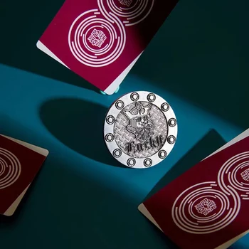 Novinkou Poker Casino Styl Poker Žetony, Kovové Karty Stiskněte Hodně Štěstí S Poker Karty, Stiskněte Rozhodnutí Pamětní Mince Zábava Obrázek