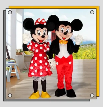 Nové Disney Mickey Minnie Mouse Maskot Nastavit Klasické Kreslené Postavičky Reklamní Akce, Párty Kostým Pro Dospělé Velké Maskoty Obrázek