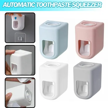 Nové Příjezdu Automatické zubní Pasta Dávkovač Koupelna zubní Pasta Squeezer samolepící Nástěnný Držák na zubní Kartáček Obrázek