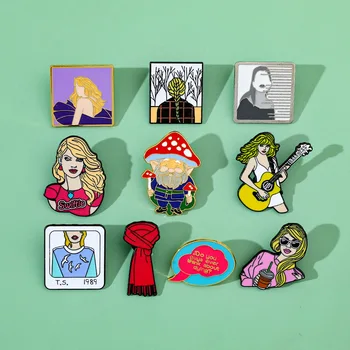 Nové Taylor Swift Piny Klopy Holky Kovový Pin Roztomilé Anime Pin Odznak Kouzlo Batoh Brože Módní Brož Ozdoby Fanoušky Dárek Obrázek