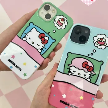 Roztomilé Sanrio Hello Kittys Transparentní Pouzdro pro Iphone 14 13 12 11 Pro Max Mini Xs Xr 7 8 Plus Se2 Silikonový Zadní Kryt Y2K Holky Obrázek