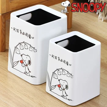 Snoopy Cartoon Garbage Bin Módní Animace Kuchyň Koupelna Wc Koše 8L Recyklovat, Odpadky, Odpadní Koše, bytové Dekorace Obrázek