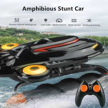 Velké Velikosti Všechny Kolo Řídit Obojživelné Dálkové Ovládání Stunt Car 2.4 G Vody A Půdy Multi-Terrain Vodotěsné Elektrické RC Loď Hračka Obrázek