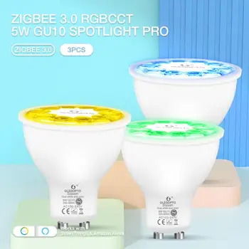 ZigBee 3.0 Smart GU10 Reflektor Pro 5W RGB CCT LED Lampy Stmívatelné Magic Žárovka Podpora Alexa Aplikace Google/Voice/RF Přes Zigbee Gateway Obrázek