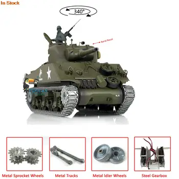 1/16 HENG LONG RC Tank 7.0 Upgrade M4A3 Sherman 3898 Kovové Stopy Barel zpětný Ráz Převodovka Napínací Kouř Jednotka Motoru, Zvuk TH17673 Obrázek