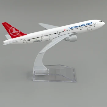 1/400 Měřítku Letadla Boeing 777 turecká letecká společnost 16cm Slitiny Letadlo B777 Model Hračky, Děti, Děti, Dárek pro Sběr Obrázek