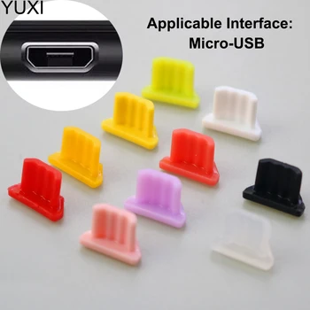 10 Ks / Set Barva Micro USB Port Prachu Plug Dat Nabíjecí Rozhraní Micro USB Plug Ochrany Prachu Nástroj Plug Silicone Plug Obrázek