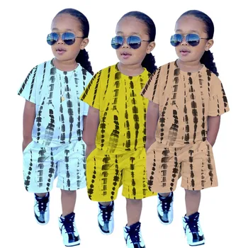 2-7Y Baby Girls Oblečení Set 2022 Letní Módní dvoudílné Tie Dye T-shirt, Šortky Děti Nastavit Ležérní Batole Dívky Oblečení Oblek Obrázek