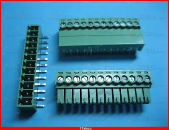 20 sada 3,5 mm Úhel 12 pin Screw Terminal Block Connector Green Plug Typ Obrázek