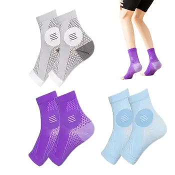 3 Páry Ploská Kompresní Ponožky Prodyšné Pohodlné Kotníkové Ponožky Úlevu Sportovní Ponožky pro Arch A Pata Úlevu Svalů Nohy Obrázek