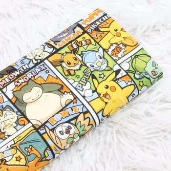 45*105cm Pokémon Japonské Anime Design 100 Bavlněné Tkaniny DIY Patchwork Textilní Tkáň Domácí Oblečení, Šít Šaty Materiál Obrázek