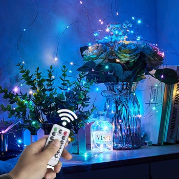 5/10m USB LED String Světla S Dálkovým ovládáním Garland Víla Světla pro Vánoční Party, Svatební Dekorace Obrázek
