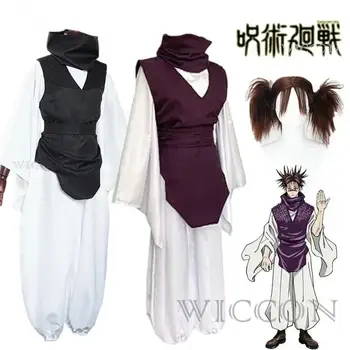 Anime Jujutsu Kaisen Choso Cosplay Kostým Paruka Top Vesta Kalhoty Černé Hnědé Uniformě Oblečení pro Ženy, Muže Halloween Party Obrázek