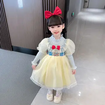 Kawaii Tsukino Usagi Dívka Šaty Jaro Podzim Oblečení, Sukně Princezna Šaty dětský Dlouhý Rukáv Mesh Sukně, Protože Narozeniny Šaty Obrázek