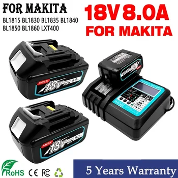 Makita 18V 6.0 8.0 Ah Dobíjecí Baterie Pro Makita Power Tools s LED Li-ion Náhradní LXT BL1860 1850 volt 6000mAh Obrázek