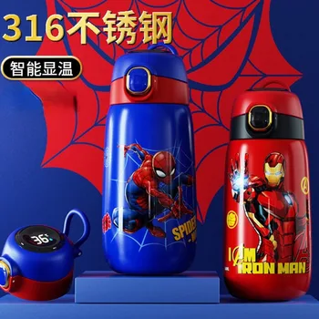 Marvel Spider-Man, Iron Man, Kapitán Amerika Smart Izolované Šálek 316 Z Nerezové Oceli Velká Kapacita Zobrazení Teploty Vody Cup Obrázek