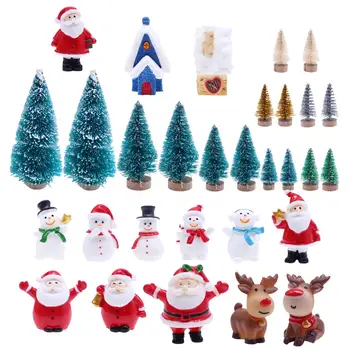 Mini Vánoční Strom, Sněhulák Sada pro 1/12 Dollhouse pro Děti, Dívky, Chlapci Obrázek