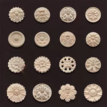 Multi-styly Dřeva Vyřezávané Řemesla Přírodní Květinové Evropské Rohu Nášivky Rám Unikátní dřevěné Figurky Řemesla Obrázek