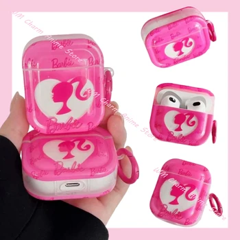 Nová Barbie Kawaii Sluchátka Pouzdro pro Airpods1/2 Airpodspro2 Barbie Růžová Ženy, Dívky Airpods 3 Bezdrátová Sluchátka, Ochranné Pouzdro Obrázek