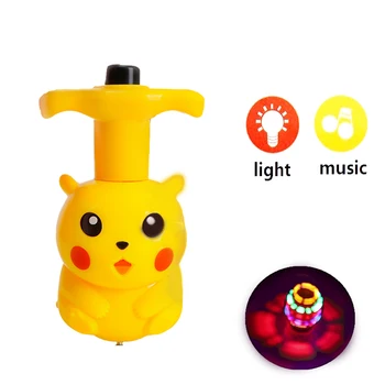 Pokemon Anime Kawaii Pika Chuka Jingle Kočka LED káča Blikající Světla, Hudba Launcher Záře V Noci Rotující Dítě Dar, Hračky Obrázek
