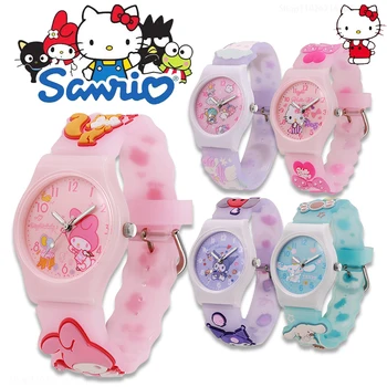 Sanrio Hello Kitty Děti, Hodinky Quartz Hodinky Kawaii Kuromi Roztomilý Kreslený Cinnamoroll Melodie pro Dívky, Dítě Hodinky Dárek Obrázek