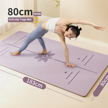 Velké Velikosti Anti-Slip TPE Yoga Mat, Tichá Podlaha Koberec pro Domácí, Sport, Fitness, 80cm Šířka Obrázek