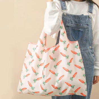 1 KS Nové znovu použitelný Nákupní Tašky Ženy Skládací Tote Bag Eco nákupní Taška Skládací Velká Kapacita Kabelky, Přenosné Tašky Obrázek