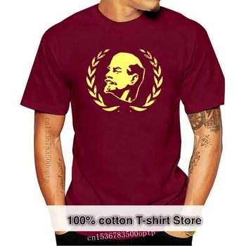 100% Bavlna O-krk Potištěné Tričko Muži tričko Lenin vavřínech Ženy T-Shirt Obrázek