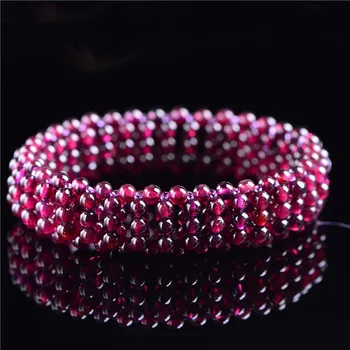 1ks Přírodní Granát Kamene Korálky Náramek Weave, Elastický Náramek Náramek Šperky Dárek Pro Ženy Geometrické Crystal Náramek Obrázek