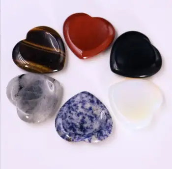 1KS Přírodní Kameny a Krystaly Vyřezávané Multicolor ve Tvaru Srdce Láska Drahokam Pokoj Dekorace Diy Na Náhrdelník F1706 Obrázek
