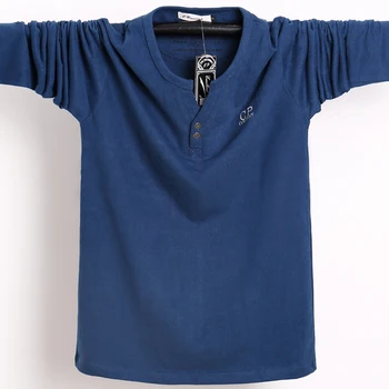 2019 Nový dlouhý rukáv man t-shirt, vysoce kvalitní bavlněné tričko pro muže velký vysoký t shirt muži Euro Velikost 5XL 6XL Obrázek