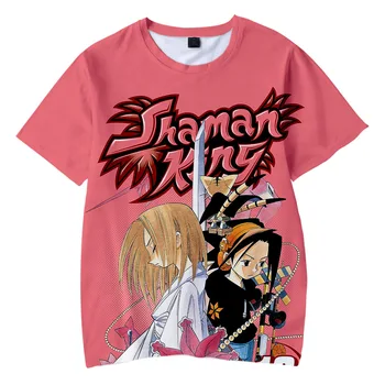 2021 Shaman King Japonsko Anime Karikatura T Tričko Teenager Chlapci Dívky Unisex 3D Tištěné Harajuku Streetwear, Hip Hop T-Shirt Obrázek