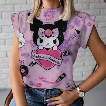 2023 nové Hello Kitty módní volné Evropské a Americké high street móda ležérní dámské tričko s populární bunda Obrázek