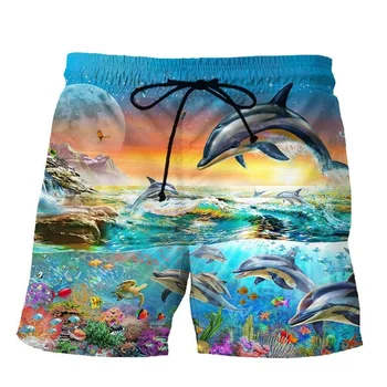 3d Tištěné Dolphin Krátké Kalhoty Letní Nové Pánské Mořské Zvíře Grafika Street Fashion Plavky Ležérní Hip-hop Beach Šortky Obrázek
