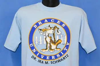 80 Rovnátka University Dr. Ira Schwartz Ortodontista Tiger T-shirt Obrázek