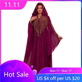 Abayas pro Ženy v Dubaji Luxusní 2023 Africké Muslimské Módní Šaty Kaftan Svatební Party Šaty Boubou Župan Dashiki Africké Oblečení Obrázek