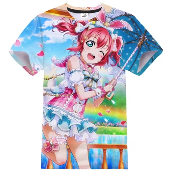 Anime Love Live 3D Tisk T-shirt Streetwear Sportovní Ležérní Tričko Muži/ Ženy Hip Hop Tričko Krátký Rukáv Módní Oversize Top Obrázek
