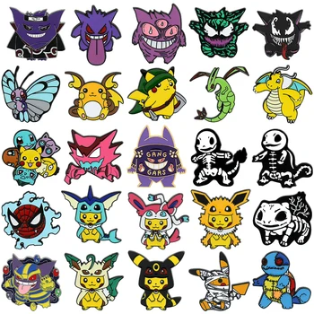 Anime Pokémon Smalt Kolíky pro Batohy Roztomilý Pikachu Gengar Charmander Brože Kovové Smaltované Odznaky, Špendlíky Pokemon Kolekce Dárek Obrázek