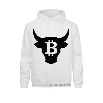 Bitcoin Bull Logo HODL Investor Obchodník s BTC Dárek Svetr Tisk Novinkou Ostern Den Mikiny Funky Kapuce Pánské Mikiny Obrázek