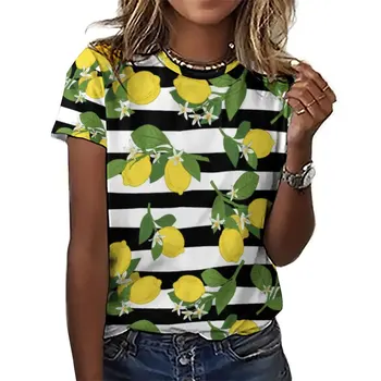 Citron A List T-Shirt Černé Pruhované Tisk Hezká Trička Krátký Rukáv Korean Módní Tričko Letní Zakázku Šaty Velké Velikosti 6XL Obrázek
