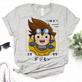 Digimon top ženy Y2K anime harajuku t-košile dívka legrační 2000s oblečení Obrázek