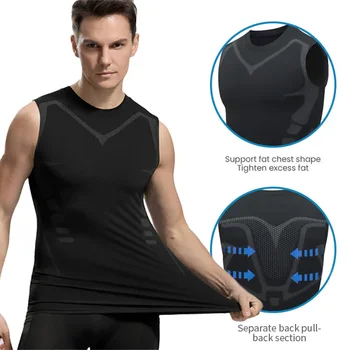 ENERGXCEL Iontové Tvarování Vesta pro Muže 2023 Nová Verze Ice Hedvábné Tkaniny Pro Muže Vybudovat Dokonalé Tělo Obrázek